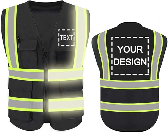YOWESHOP High Reflective Visibility Safety Vest Custom Your Logo Safety Workwear by YOWESHOP