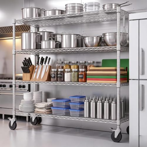 Garvee 70"H Storage Shelves with Wheels, NSF Wire Shelving Rack for Kitchen - Image 2