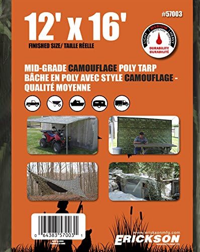 Erickson 57003 Camo Mid Grade Poly Tarp, 12' x 16', 1 Pack - Image 2