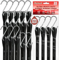 10" 15" 21" 31" Bungee Cords with Hooks Heavy Duty 20 Pack – EPDM Rubber UV Resistant, Assorted Sizes, Tarp Straps Tie Down for Truck, Towing, Construction, Marine, Trailer by Krytonel