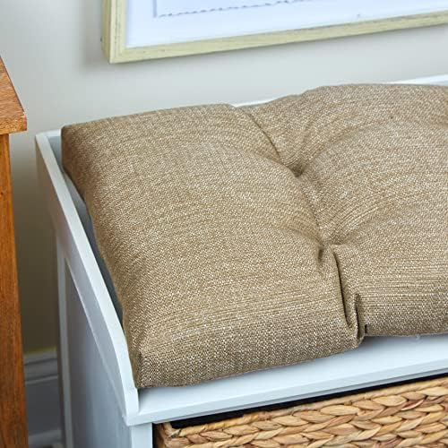 Klear Vu The Gripper Non-Slip Tufted Bench Cushion for Indoor Furniture, Assembled in USA, Entryway Storage, Bay Window, Corner Nook or Piano Seat, 33 Inches, Solid Gold - Image 5