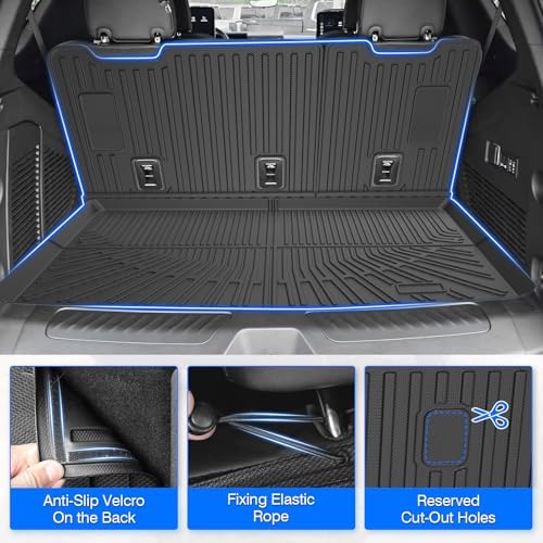 Floor Mats for 2015-2020 Chevy/Chevrolet Suburban & GMC Yukon XL 8 Seats, All Weather Cargo Liner for Suburban Accessories, Heavy Duty TPE Cargo Mats, Car Accessories - Image 5
