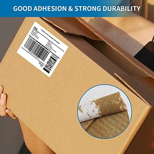 [100 Sheets 600 Labels] Shipping Labels 3 1/3"x4" Printable White 6 up Labels for Laser/Inkjet Printers, Mailing FBA Address Label Sticker Paper - Permanent Adhesive Label Blank - Image 6