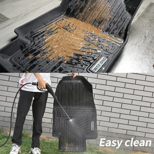 Floor Mats for Ford Expedition MAX 2018-2024 (Only Fit 7 Seats-2 Row Bucket Seat Non Short) & Trunk Mat All Weather Protection Floor Liners & Cargo Liners Velcro Covering The Backrest Accessories - Image 6