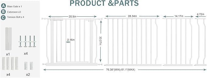 Extra Wide Baby Gates Large Long Dog Gates - Image 3