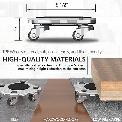 ONEON Furniture Mover with Wheels & Aux. Lifter-Gray Connect Dolly Pro - Image 3