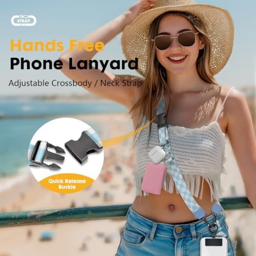 Icycay Phone Lanyard Crossbody Strap Adjustable Teacher Women Checkered - Image 2