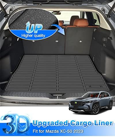 Cartist Cargo Liner Custom Fit for for Mazda CX-50 2023 2024 Accessories All Weather Rear Trunk Mat High Side Waterproof TPE Black - Image 2