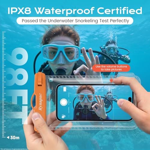 Rynapac Waterproof Phone Pouch 2 Pack, Waterproof Phone Case, [Up to 8.5''] - Image 2