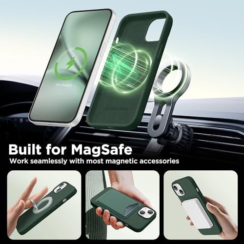 GolbinBox Magnetic for iPhone 15 Case, Silicone Cover, Dark Green - Image 4