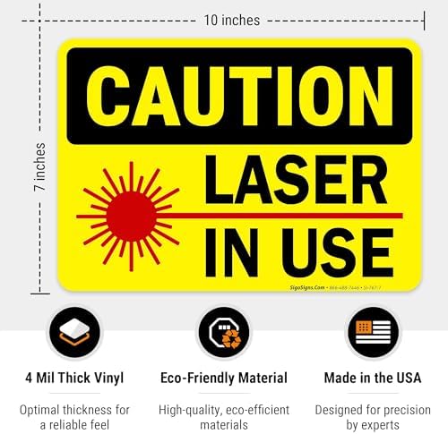 Laser in Use Sign, Caution Sign, - Image 3