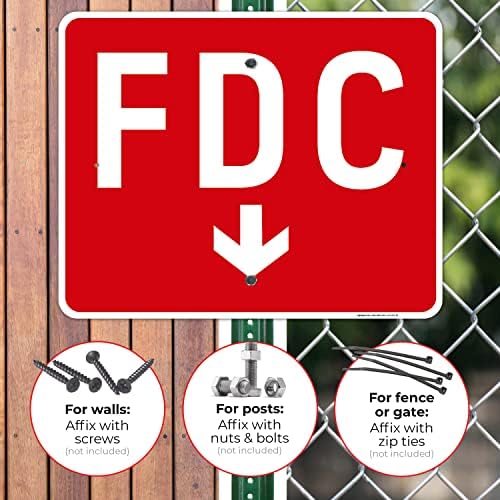 FDC Down Arrow Sign, Red Background, - Image 4