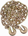 Mytee Products 3/8 Inch x 25 FT Grade 70 Binder Chain with Clevis Grab Hooks - G70 Transport Tow Chain - 6,600 Lbs Working Load Limit by MyteeProducts