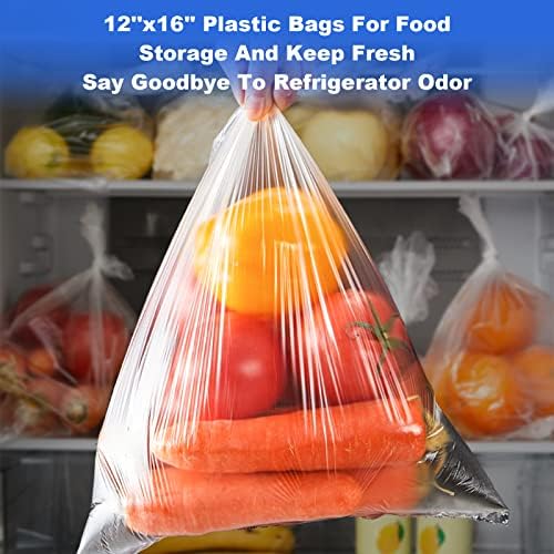 12x16 Plastic Produce Bags on a Roll - Clear Plastic Bags for Food, Vegetable, Fruits, Bread, Pet Bags and Grocery Clear Bag- 350 Bags/roll (2 Roll) - Image 2