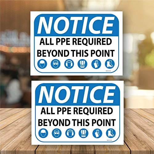 PPE Required Safety Sign – 7" x 10" – 2 Pack | Personal Protective Equipment Sign | Mandatory PPE Safety Sign for Workplace Compliance - Image 2