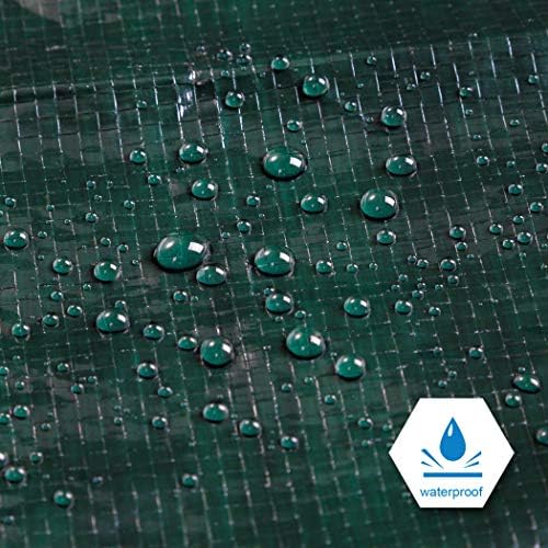 CARTMAN 10x12Ft Multipurpose Waterproof Poly Tarp Cover 8 Mil, Green - Image 3