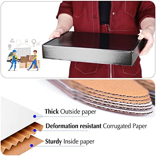 13x10x2 Black Cardboard Boxes - 30 Pack Shipping Boxes for Small Business Mailing, Corrugated Packaging - Image 4