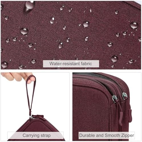 FYY Electronic Organizer, Travel Tech Pouch Bag, Large, Wine Red - Image 4