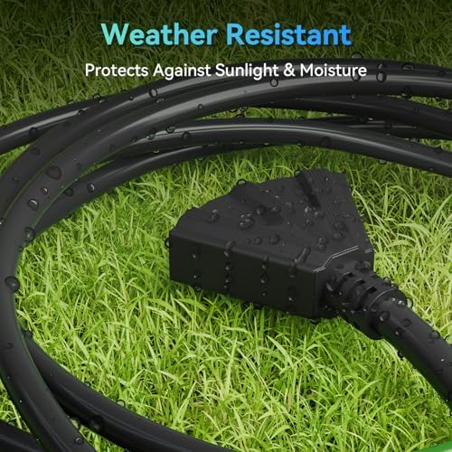 K KASONIC 50 FT 3 Outlet Outdoor Extension Cord, 16/3 Grounded Cord, Black - Image 7