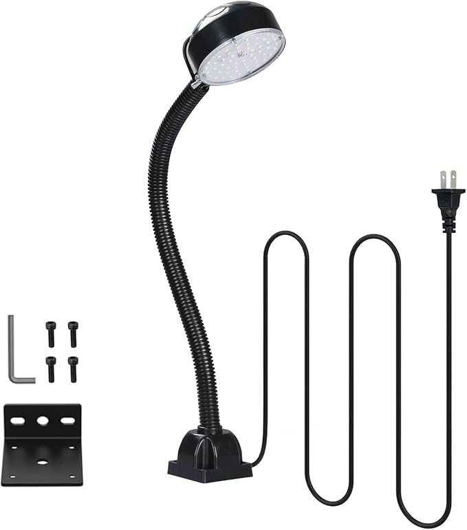 20W LED Work Light with Flexible Gooseneck, 2000 Lumens 6500K 110V US Plug by Xapolu