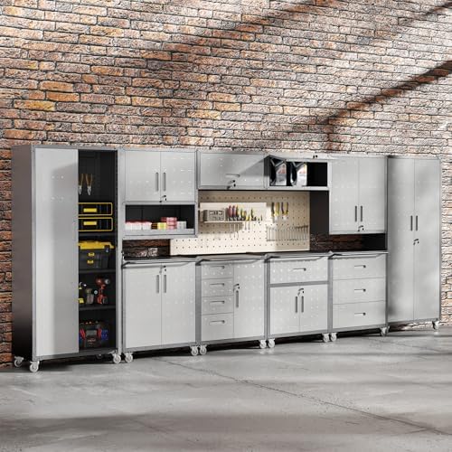 10-Piece Garage Storage Cabinets System Heavy Duty Workshop Set - Image 2