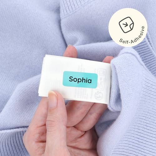 TeddyLabels - Clothing Labels for Nursing Home (120) – Self-Adhesive Name Tags for Clothes and Personal Items. Personalized Labels for Daycare, Nursing Homes, and Laundry Use - Turquoise - Image 2