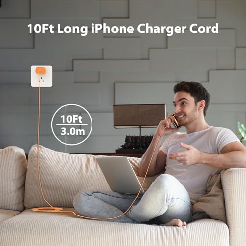 iPhone 17 16 15 Charger Fast Charging Type C Chargers USBC Fast Charger Block& iPhone 17 Charger Cord 10FT Long USB C Charging Cable for Phone 17/17 Pro/17Pro Max/Air/Phone 16 15 Pro Max,Cosmic Orange - Image 6