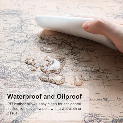 QiyI PU Leather Large Mouse Pad, Office Decor, 31.5" x 15.7", World Map - Image 3