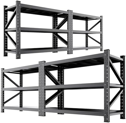 4 Set 5000LBS Heavy Duty Storage Shelves, Adjustable Garage Shelving Unit, Rust Proof Large Metal Storage Rack, 20"Dx59"Wx54.3"H Industrial Shelving for Warehouse, Basement, Shop, Supermarket by AXASIIO