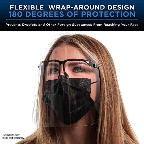 Salon World Safety Face Shields with Black Glasses Frames (Pack of 10) - Image 3