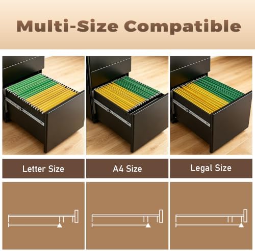 Guizeeopo Fully Assembled 3 Drawer Filing Cabinets for Home Office - Image 6
