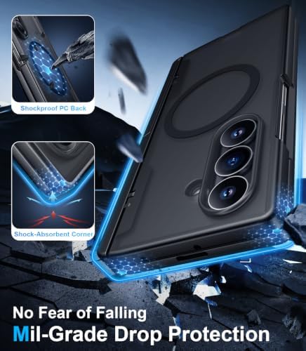 Temdan for Samsung Galaxy Z Fold 8 Ultra Case,[Compatible with MagSafe][Built-in HD Screen Protector & Kickstand][Hinge Protection] Translucent Matte Shockproof Phone Case for Z Fold 8 Ultra,Black - Image 4