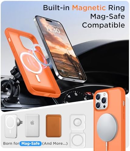 Temdan Magnetic Compatible with iPhone 14 Pro Case, [Built-in Invisible Kickstand][Compatible with MagSafe] [Military Grade Shockproof] Slim Translucent Matte Phone Case for iPhone 14 Pro 6.1" - Image 5