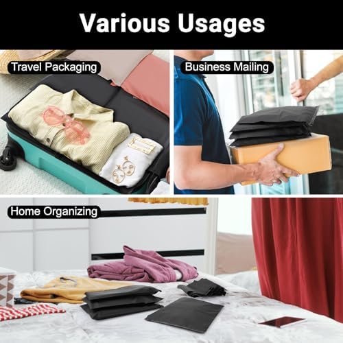 Frosted Zipper Bags for Clothes, 10x13 inch, Pack of 100, Black Plastic Bags for Clothes, Swimsuit, Bathing Suit, Pants, File, Waterproof for T Shirt Packaging, Shipping, Mailing, Selling - Image 5