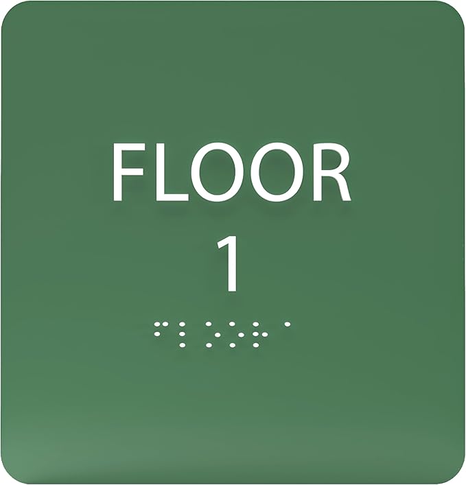 Spruce ADA Floor 1 Sign with Braille – Made from Durable Acrylic and Ready to by ADACentralSigns