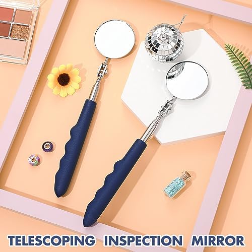 Copkim Telescoping Inspection Mirror for Mechanics,Blue,Round - Image 4