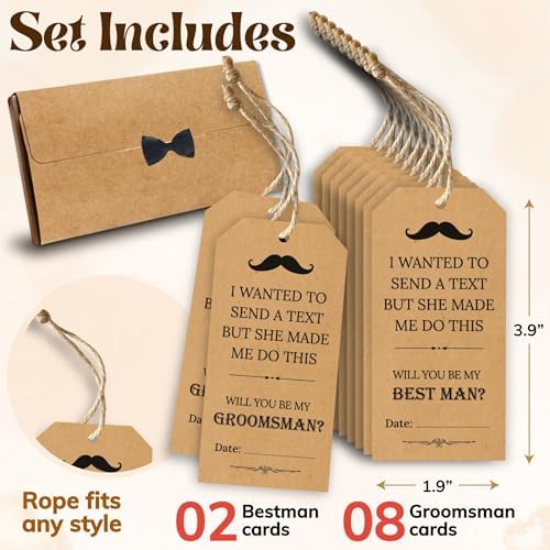 STOFINITY Groomsmen Proposal Shot Tags, 8 Groomsman and 2 Best Man Cards - Image 2