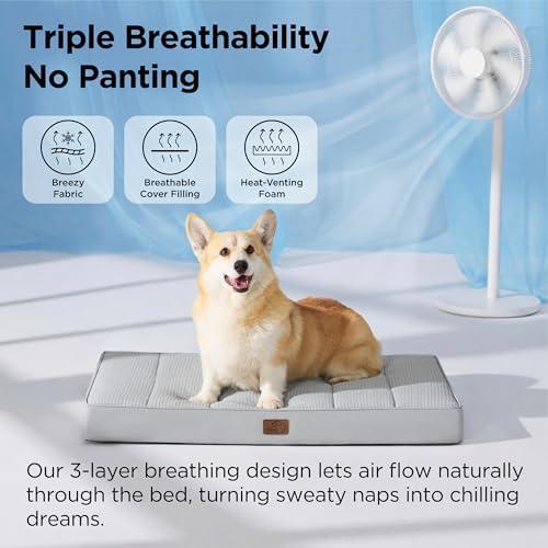Bedsure Cooling Dog Bed for Crate, Large Breathable Pet Summer Bed, 35 Inch - Image 3