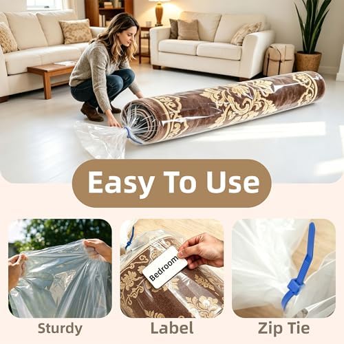 Heavy Duty Plastic Carpet Storage Bag, 80 x 18 Inch Rug Shipping Bag - Image 4
