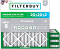 Filterbuy 20x20x2 Air Filter MERV 8 Dust & Allergy Defense (4-Pack) by Filterbuy