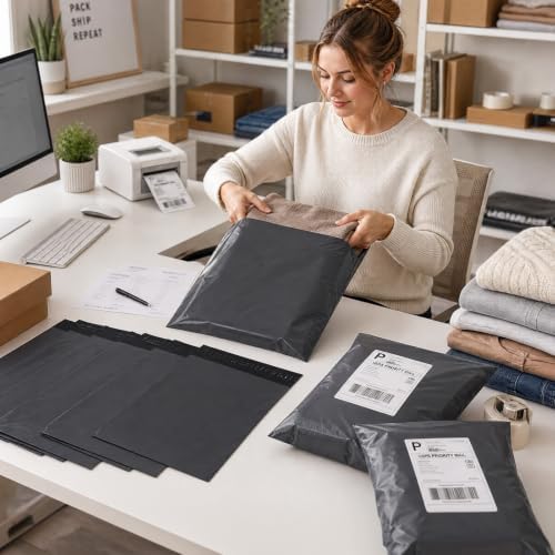 Fuxury Poly Mailers 12X15.5" 100 Pack,Shipping Bags For Clothing,Dark Grey - Image 6