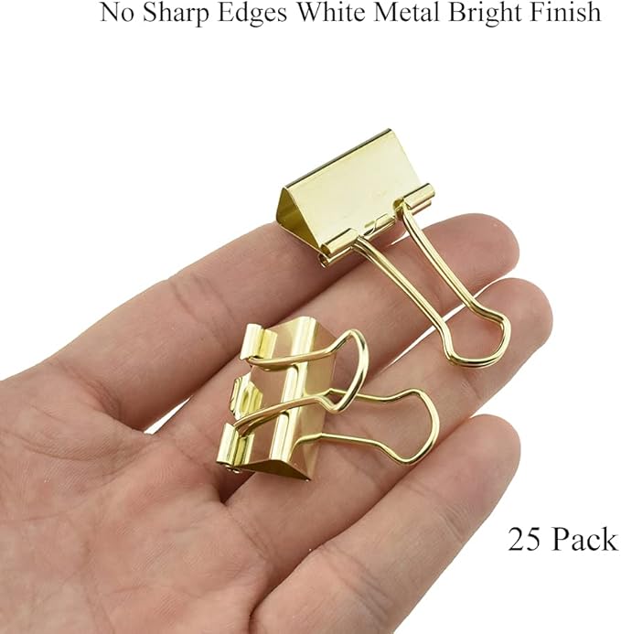 HAHIYO Binder Clips Paper Clamps Spring Steel Sturdy 0.98 inches Width 0.31 - Image 7