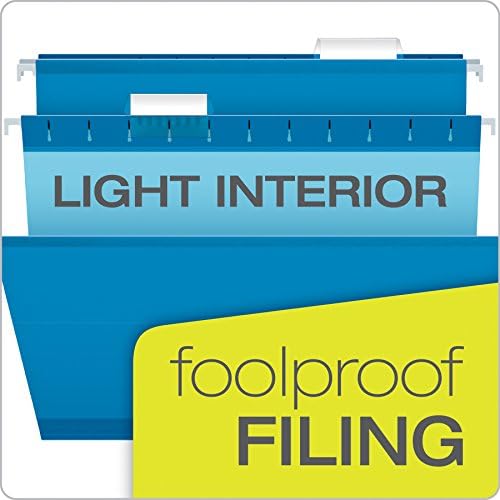 Pendaflex Reinforced Hanging File Folders, Letter Size, Blue, 1/5 Cut, 25/BX (4152 1/5 BLU) (Pack of 2) - Image 7