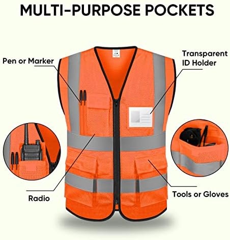 TICONN High Visibility Reflective Safety Vest for Men & Women, ANSI Class 2 - Image 4