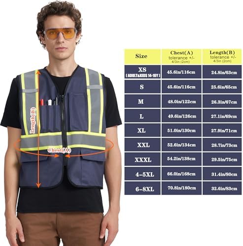 A-KSAFETY High Visibility Safety Vest for Men Women with Pockets and Zipper - Image 4