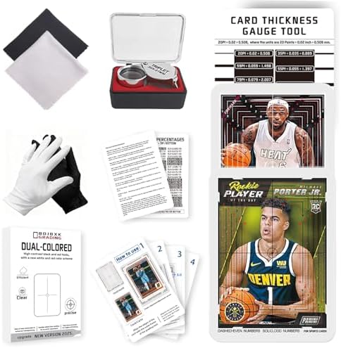 Card Centering Grading Tool – Sports Cards Grading Kit with Card Centering Grading Tool, Thickness Measuring Card, Sports Card Inspection Kit, and Trading Card Measuring Tools for PSA BGS Grading by BDJBXK