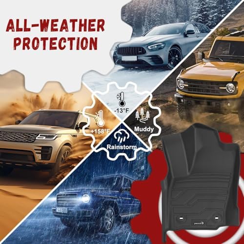Floor Mats for Toyota Tacoma 2024 2025 2026 Double Cab Auto Trans (Not fit Hybrid), Custom Fit All-Weather TPE Floor Liners, Front & 2nd Row for Tacoma TRD/SR/SR5/limited Car Accessories - Image 7