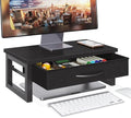 Computer Monitor Stand Riser, Desk Organizers and Accessories with Drawer, 2-Tier Laptop Stand for Desk, Office Organizer Storage, Wood by Unknown