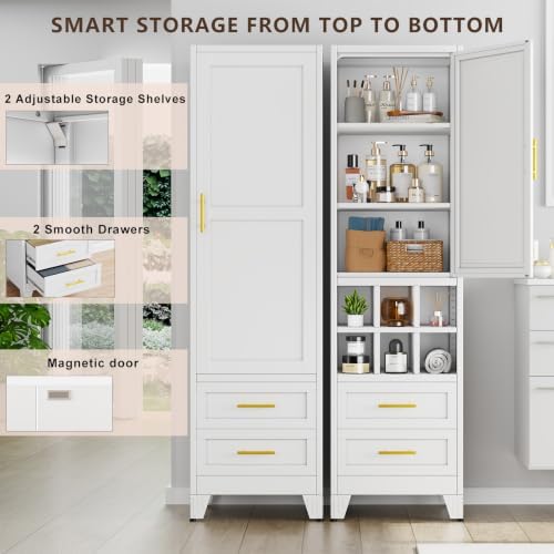 20 inch Wide Storage Cabinet with Doors and Shelves, Tall Narrow Pantry - Image 7