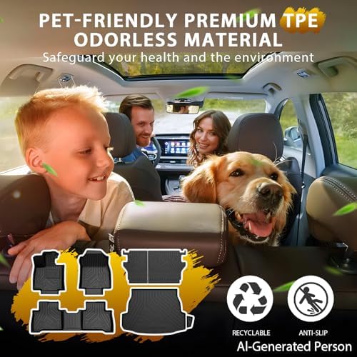 Powerty Floor Mats for Toyota RAV4 Hybrid 2026(Not for PHEV), All Weather 3D TPE Anti-Slip Trunk Cargo Liner Seat Back Covers Protectors Full Set Car Accessories - Image 2